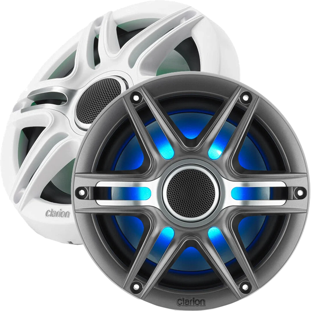 010-03049-00 – CLARION Speaker, Speaker Pair, 7.7-Inch Marine Coaxial Speakers With 1-Inch (25 Mm) Silk Dome Tweeters...